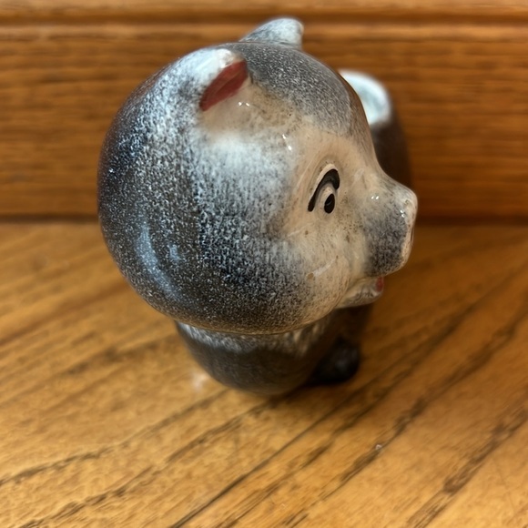 VTG pig planter gray white and pink plants - Picture 8 of 10